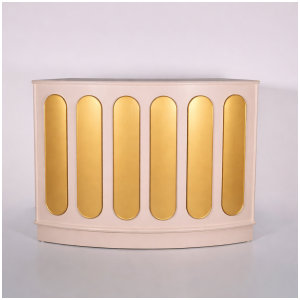 BAR ALLEGRO CURVO BEGE COM DETALHE DOURADO